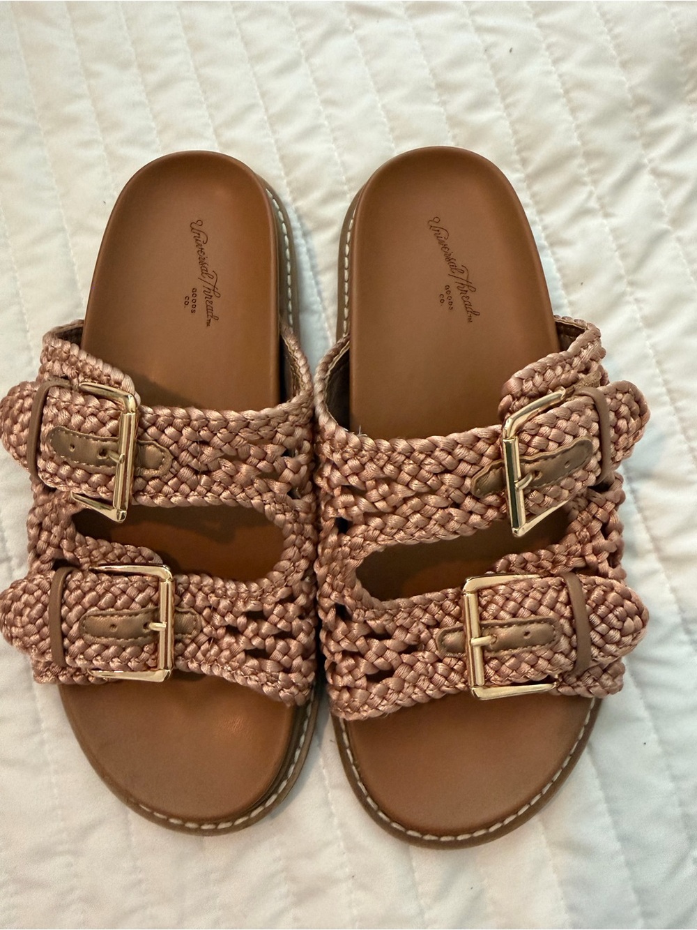 Universal Thread Tan Braided Slide Sandals